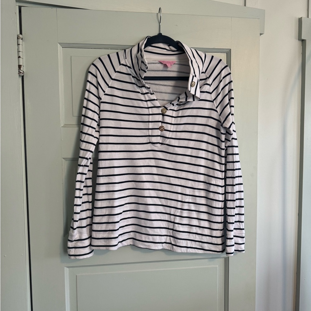 Lilly Pulitzer Navy and White Popover